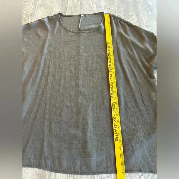 Shein Women's Long Sleeve Gray Blouse 5XL Polyester Spandex Blend Linen Look GUC - Picture 8 of 9